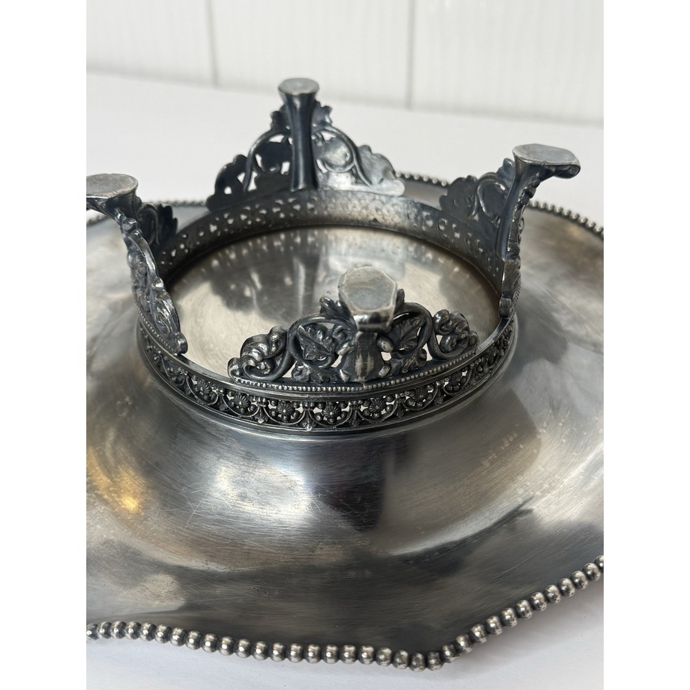 Antique Barbour Silver Co Quadruple Silverplate Bridal Basket Dish 1892-1898 GUC - Picture 2 of 16